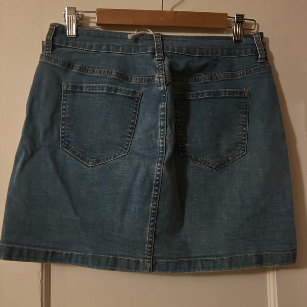 PacSun Blue Jean Lace-Up Western Cowgirl Denim Sexy Mini Short Skirt 28 M - Picture 3 of 4